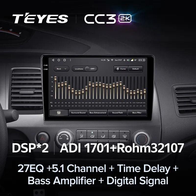 Штатная магнитола Teyes CC3 2K 4/32 Honda Civic 8 FK FN FD (2005-2012)