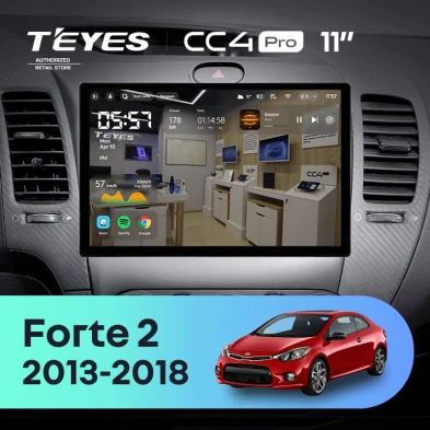 Штатная магнитола Teyes CC4 Pro 12/256 Kia Forte 2 (2013-2018) F1 Тип-AB (11")
