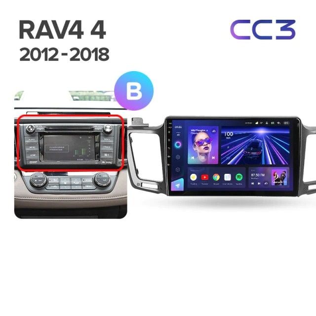 Штатная магнитола Teyes CC3 4/64 Toyota RAV4 (2012-2018)