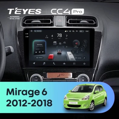 Штатная магнитола Teyes CC4 Pro 8/128 Mitsubishi Mirage 6 (2012-2018)