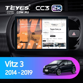 Штатная магнитола Teyes CC3 2K 4/64 Toyota Vitz III XP130 (2014-2019) Правый руль (11")