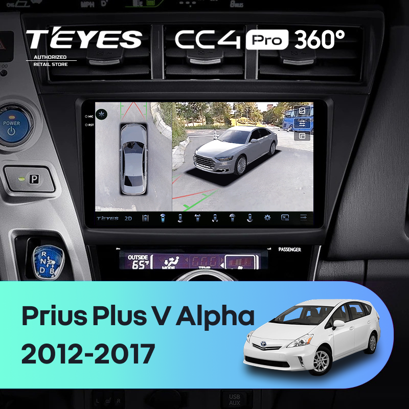 Штатная магнитола Teyes CC4 Pro 360 12/256 Toyota Prius Plus V Alpha LHD RHD (2012-2017)