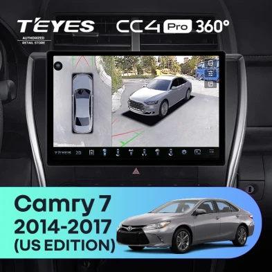 Штатная магнитола Teyes CC4 Pro 360 12/256 Toyota Camry 7 XV 50 55 (2014-2017) (North America) F5 (11")
