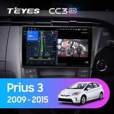 Штатная магнитола Teyes CC3 2K 4/64 Toyota Prius 3 XW30 (2009-2015) F2 Правый руль