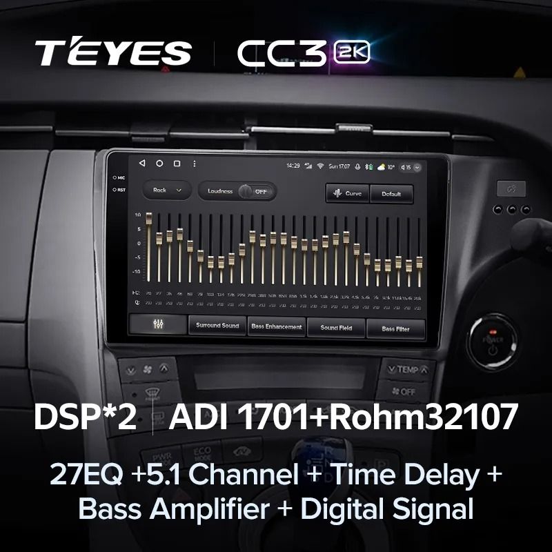 Штатная магнитола Teyes CC3 2K 4/64 Toyota Prius 3 XW30 (2009-2015) F2 Правый руль