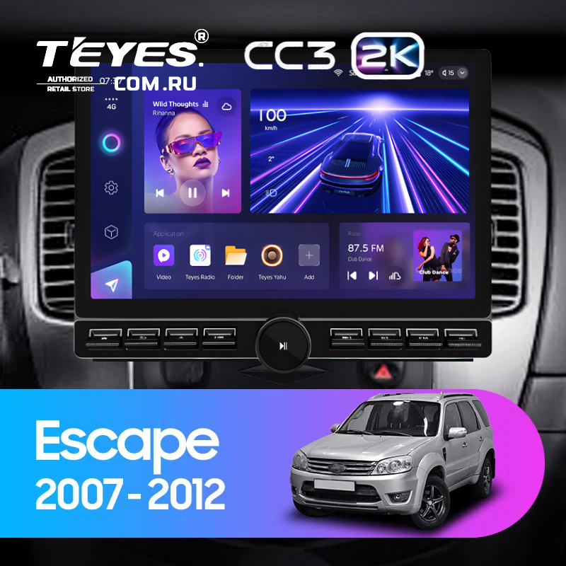 Штатная магнитола Teyes CC3 2K 6/128 Ford Escape (2007-2012) (13" с кнопками)