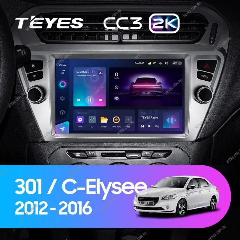 Штатная магнитола Teyes CC3 2K 4/64 Citroen C-Elysee (2012-2016) F1