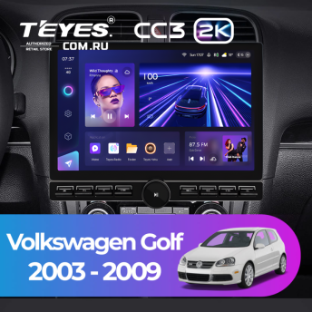 Штатная магнитола Teyes CC3 2K 6/128 Volkswagen Golf (2003-2009) (13" с кнопками)