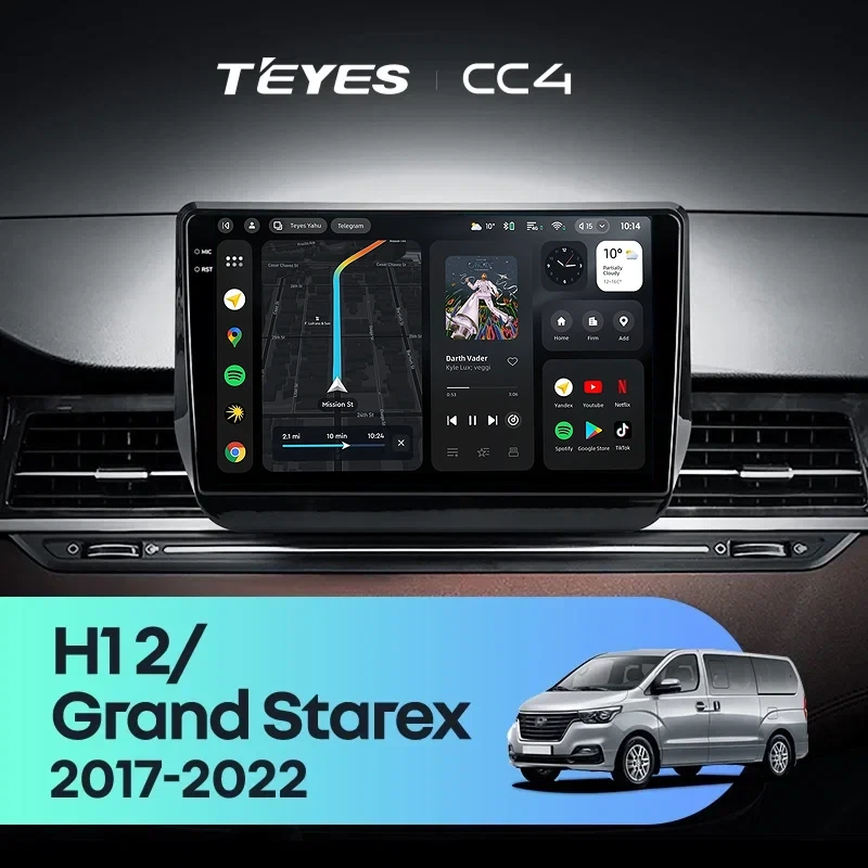 Штатная магнитола Teyes CC4 8/128 Hyundai H1 2 Grand Starex TQ (2017-2022)