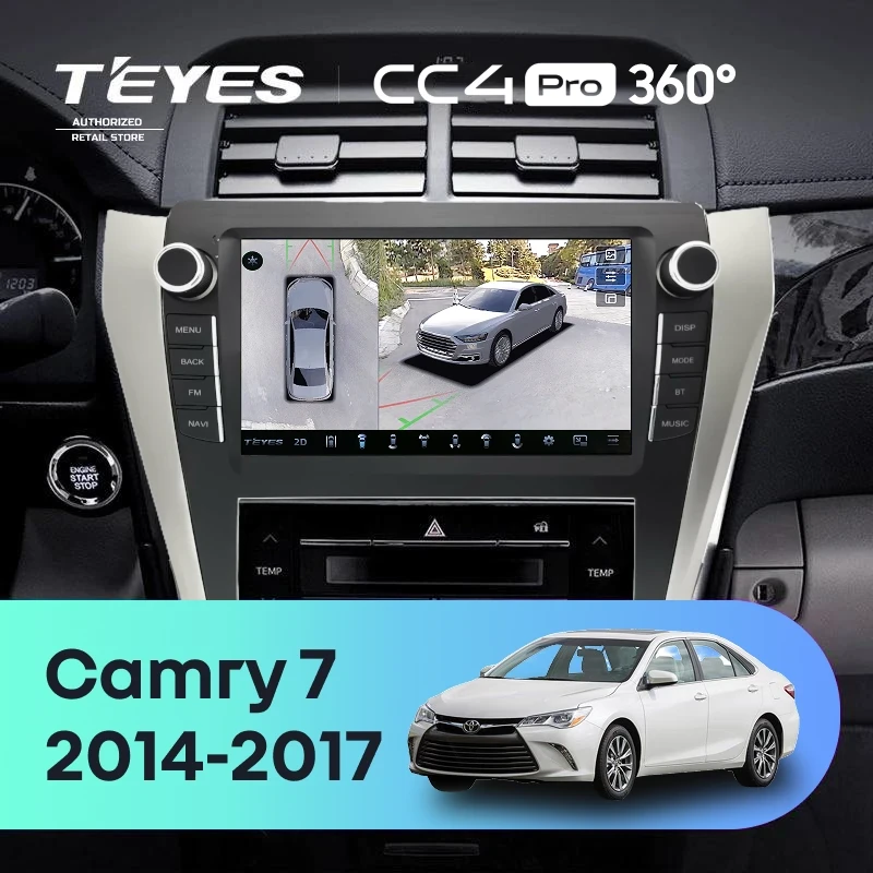 Штатная магнитола Teyes CC4 Pro 360 12/256 Toyota Camry 7 XV 50 55 (2014-2017) F3 с кнопками