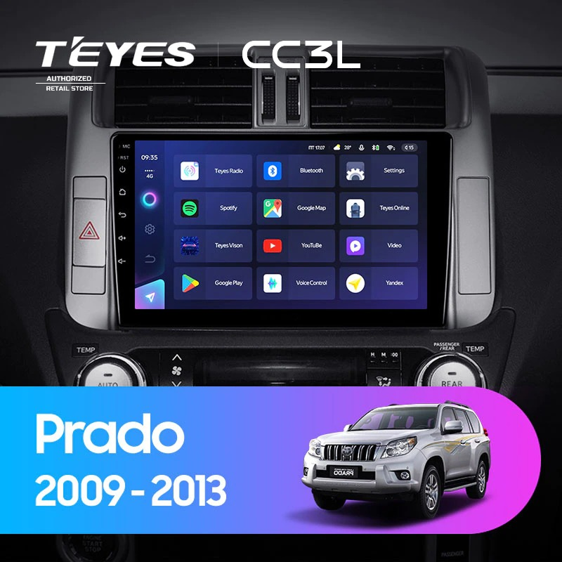 Штатная магнитола Teyes CC3L 4/64 Toyota Land Cruiser Prado 150 (2009-2013) F1 Тип-B