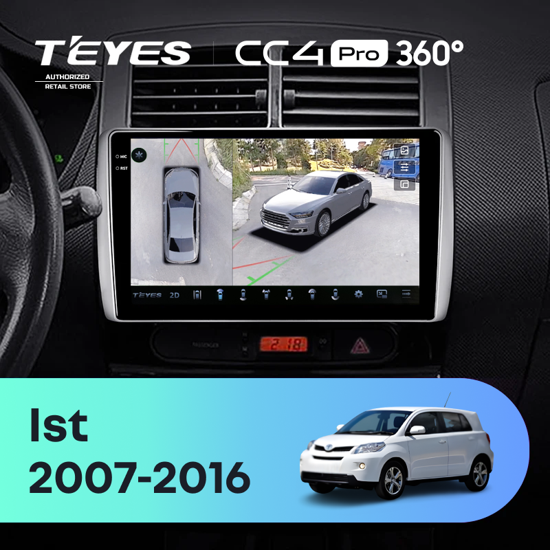 Штатная магнитола Teyes CC4 Pro 360 12/256 Toyota Ist XP110 (2007-2016)