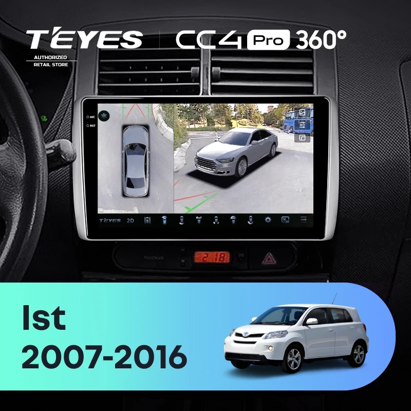 Штатная магнитола Teyes CC4 Pro 360 12/256 Toyota Ist XP110 (2007-2016)