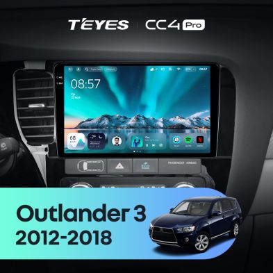 Штатная магнитола Teyes CC4 Pro 8/128 Mitsubishi Outlander 3 GF0W GG0W (2012-2018) Тип-B