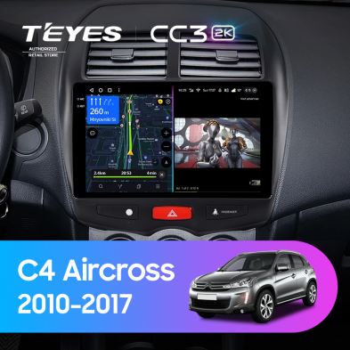 Штатная магнитола Teyes CC3 2K 360 6/128 Citroen C4 Aircross (2010-2017) Тип-A