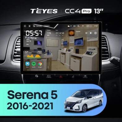 Штатная магнитола Teyes CC4 Pro 12/256 Nissan Serena 5 V C27 (2016-2021) F1 Правый руль (13")