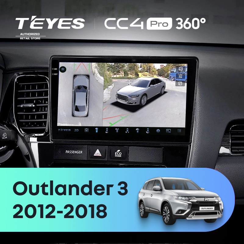 Штатная магнитола Teyes CC4 Pro 360 12/256 Mitsubishi Outlander 3 (2012-2018) Тип-A
