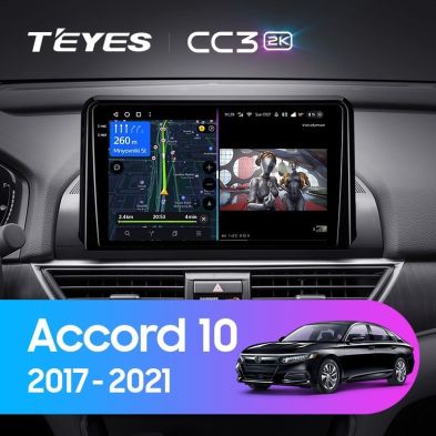 Штатная магнитола Teyes CC3 2K 360 6/128 Honda Accord 10 CV (2017-2021) Тип-A
