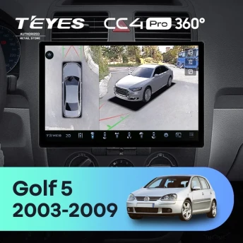 Штатная магнитола Teyes CC4 Pro 360 8/128 Volkswagen Golf 5 (2003-2009) F3 (13")