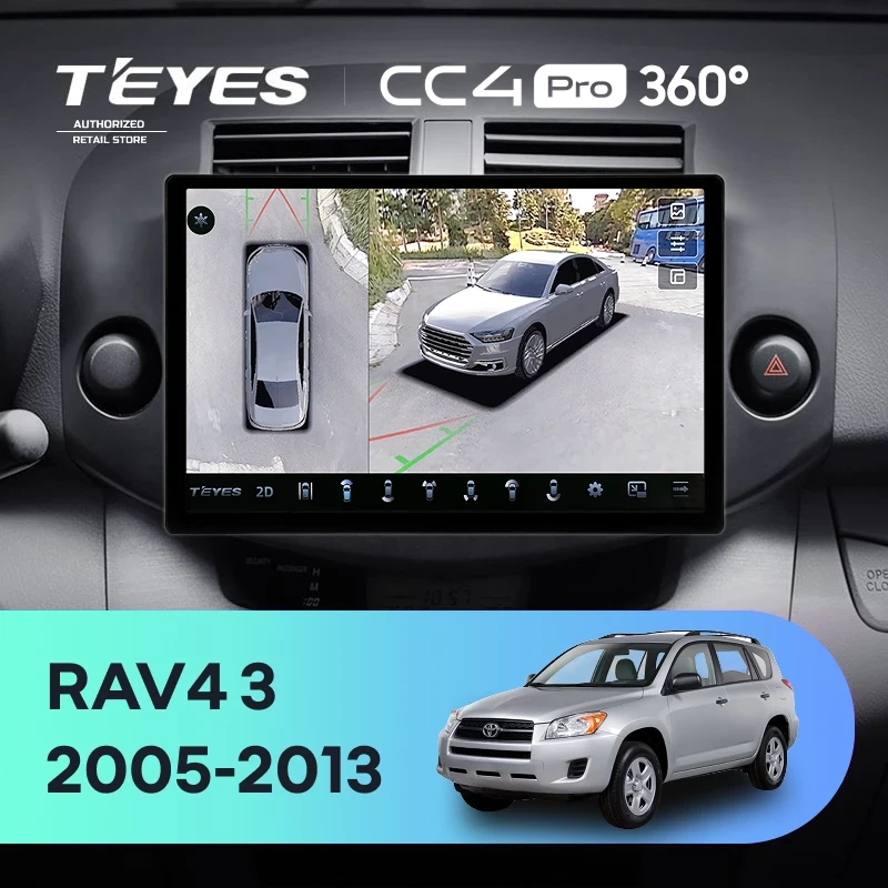 Штатная магнитола Teyes CC4 Pro 360 8/128 Toyota RAV4 3 XA30 (2005-2013) F2 (11")