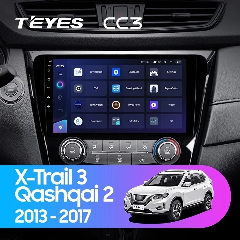 Штатная магнитола Teyes CC3 4/32 Nissan Qashqai 2 (2013-2021) F2 климат контроль Тип-AB