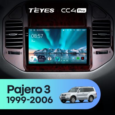 Штатная магнитола Teyes CC4 Pro 8/128 Mitsubishi Pajero 3 V70 V60 (1999-2006)