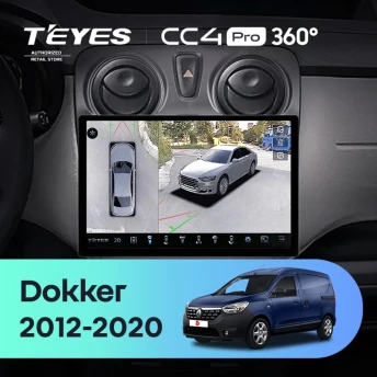 Штатная магнитола Teyes CC4 Pro 360 12/256 Renault Dokker (2012-2020) (13")