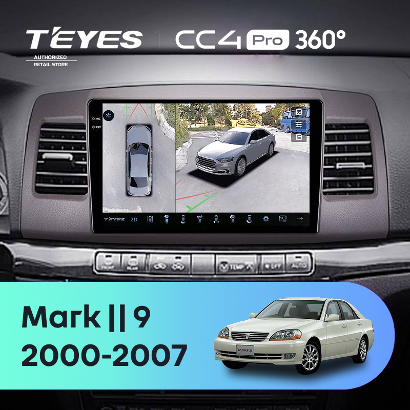 Штатная магнитола Teyes CC4 Pro 360 12/256 Toyota Mark II 9 X110 (2000-2007) F2