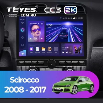 Штатная магнитола Teyes CC3 2K 6/128 Volkswagen Scirocco (2008-2017) (13" с кнопками)
