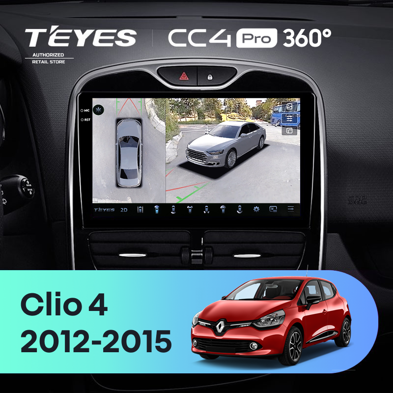Штатная магнитола Teyes CC4 Pro 360 12/256 Renault Clio 4 BH98 KH98 (2012-2015)