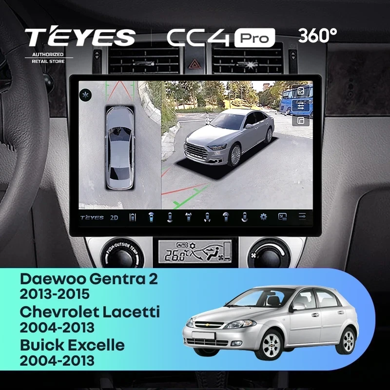 Штатная магнитола Teyes CC4 Pro 360 12/256 Daewoo Gentra 2 (2013-2015) F1 Тип-A (11")