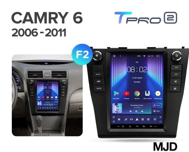 Штатная магнитола Tesla style Teyes TPRO 2 4/32 Toyota Camry 6 XV 40 (2006-2011) F2