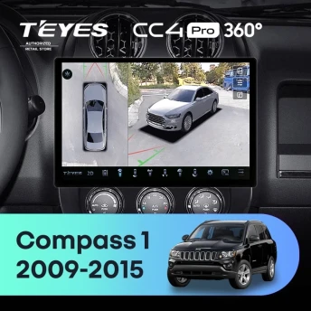 Штатная магнитола Teyes CC4 Pro 360 8/128 Jeep Compass 1 MK (2009-2015) (13")