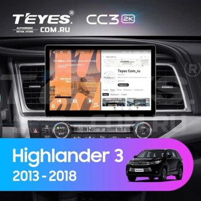 Штатная магнитола Teyes CC3 2K 360 6/128 Toyota Highlander 3 XU50 (2013-2018) (13&quot;)