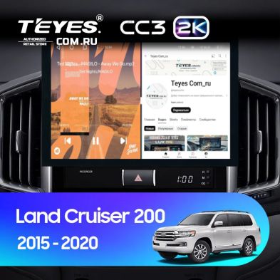 Штатная магнитола Teyes CC3 2K 4/32 Toyota Land Cruiser 200 (2015-2021) (13")
