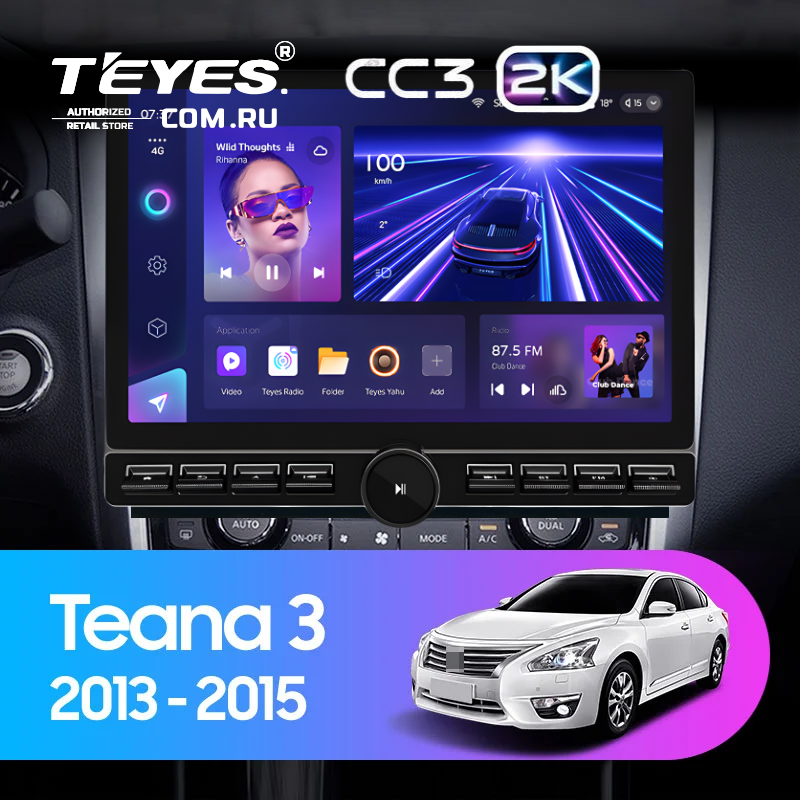 Штатная магнитола Teyes CC3 2K 6/128 Nissan Teana J33 (2013-2015) Тип-C (13" с кнопками)