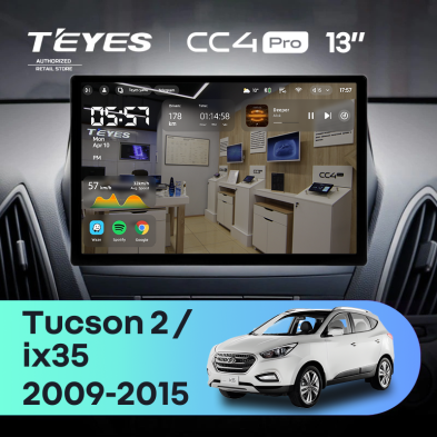 Штатная магнитола Teyes CC4 Pro 8/128 Hyundai ix35 (2009-2015) (Tucson 2) Тип-C (13")
