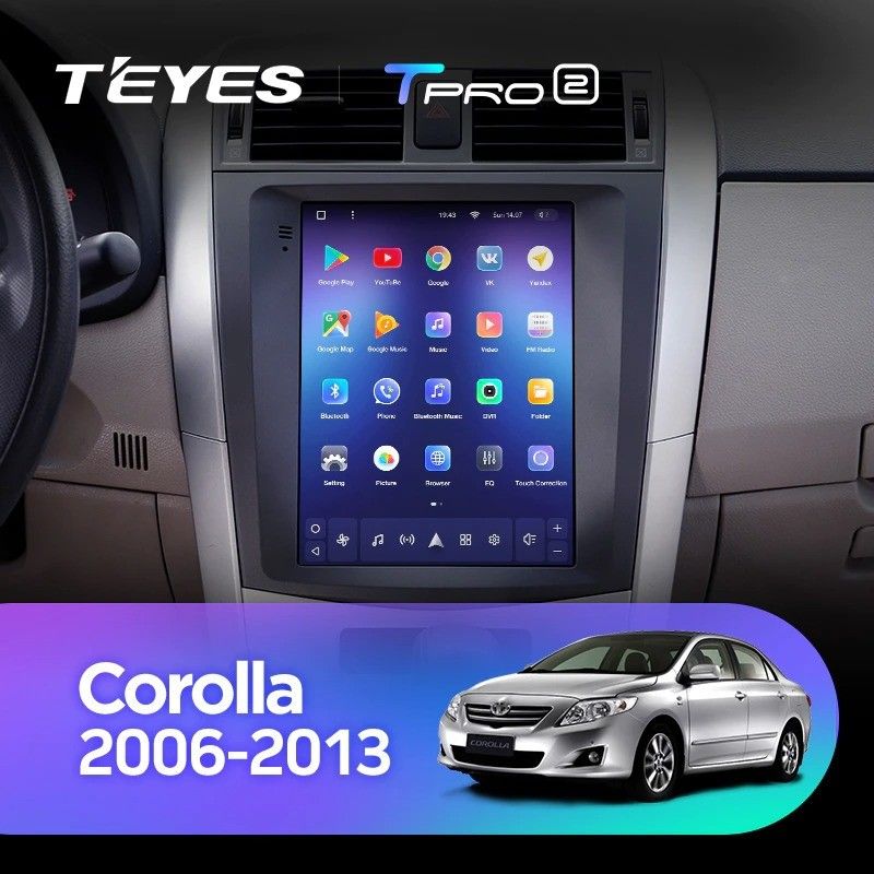 Штатная магнитола Tesla style Teyes TPRO 2 4/32 Toyota Corolla 10 E140 E150 (2006-2013)