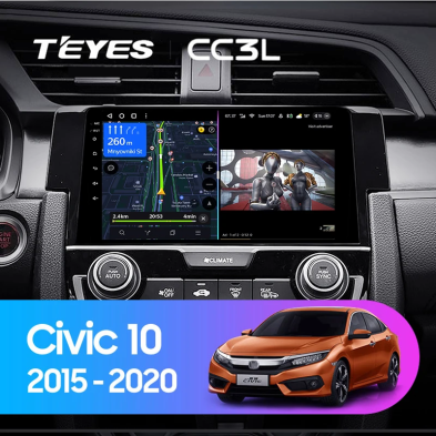 Штатная магнитола Teyes CC3L 4/32 Honda Civic 10 FC FK (2015-2020)