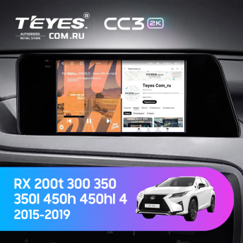 Штатная магнитола Teyes CC3 2K 4/64 Lexus RX200t RX270 RX300 RX350 RX350L RX450h AL20 IV (2015-2019) (0din)