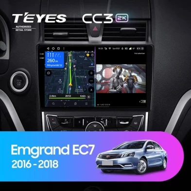 Штатная магнитола Teyes CC3 2K 4/64 Geely Emgrand EC7 (2016-2018)