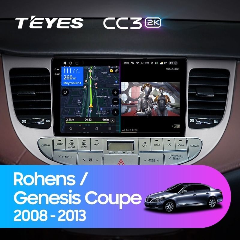 Штатная магнитола Teyes CC3 2K 360 6/128 Hyundai Rohens Genesis (2008-2013) F1