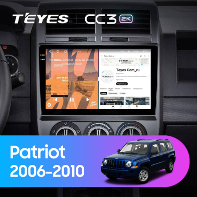 Штатная магнитола Teyes CC3 2K 6/128 Jeep Patriot (2006-2010)