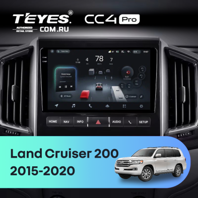 Штатная магнитола Teyes CC4 Pro 12/256 Toyota Land Cruiser 200 (2015-2020) F1