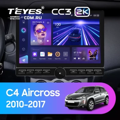 Штатная магнитола Teyes CC3 2K 6/128 Citroen C4 Aircross (2010-2017) Тип-A (13" с кнопками)