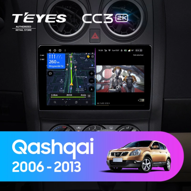 Штатная магнитола Teyes CC3 2K 6/128 Nissan Qashqai 1 J10 (2006-2013) F2