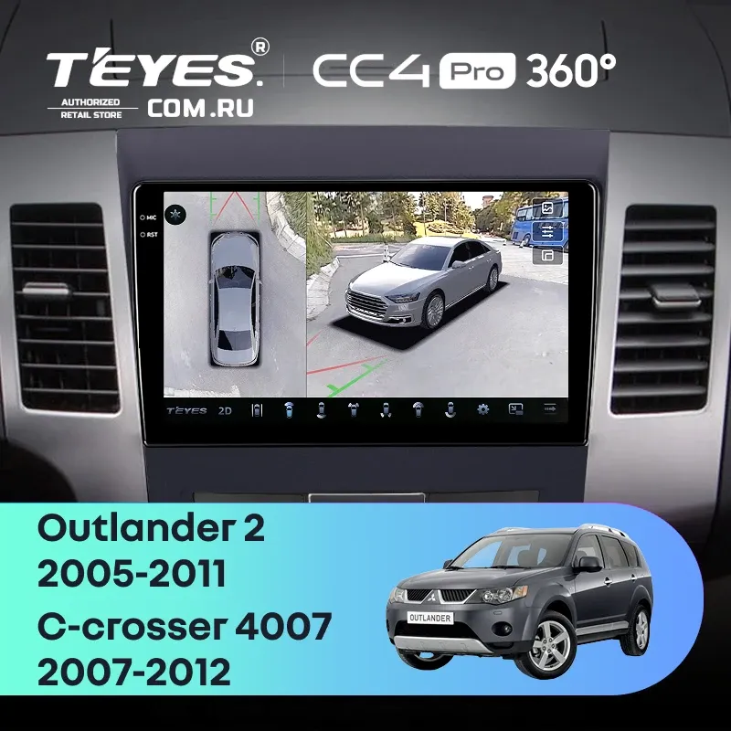 Штатная магнитола Teyes CC4 Pro 360 8/128 Peugeot 4007 (2007-2012) Декор Тип-B