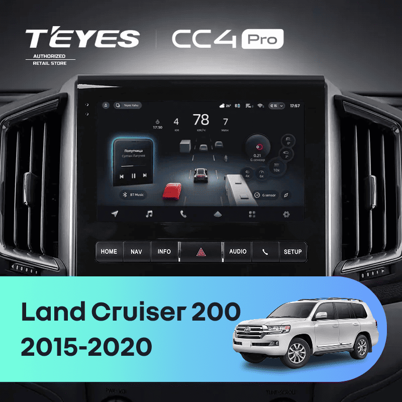 Штатная магнитола Teyes CC4 Pro 12/256 Toyota Land Cruiser 200 (2015-2020) F2